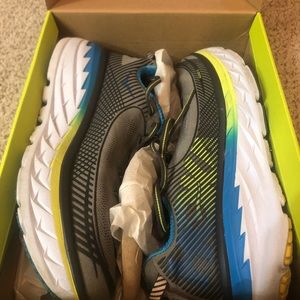 HOKA ONE ONE Men’s Sz 8 Gray/Blue/Lime